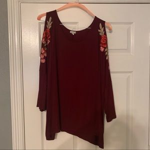 Maroon Embodied top